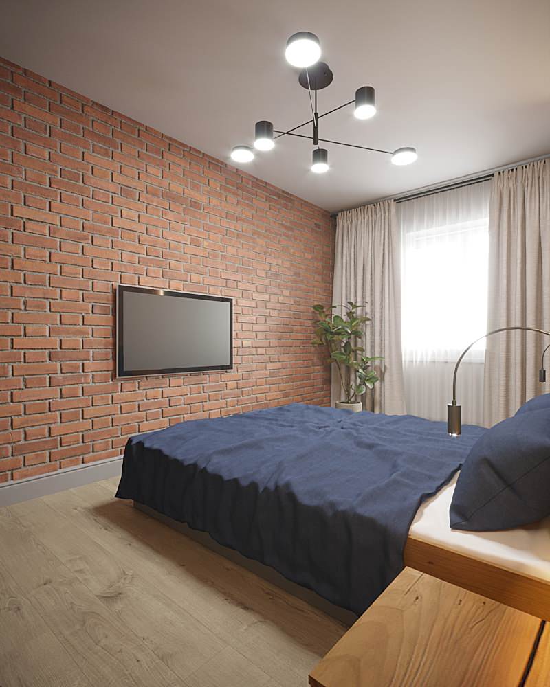 Спальня в стиле лофт