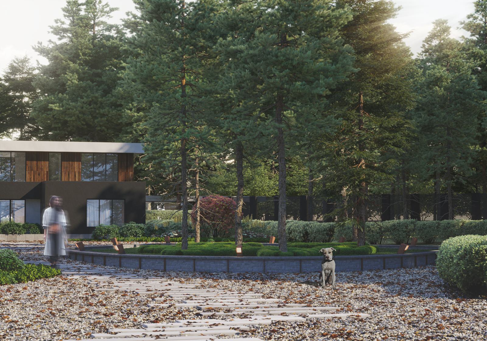 Проект дома и сада вокруг него, в КП Никологорское. М.О.