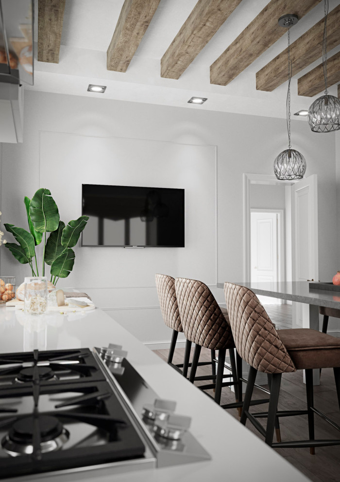 Дизайн кухни в коттедже