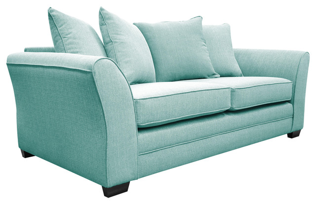 Westbridge Modern Scatter Back Sofa, Turquoise