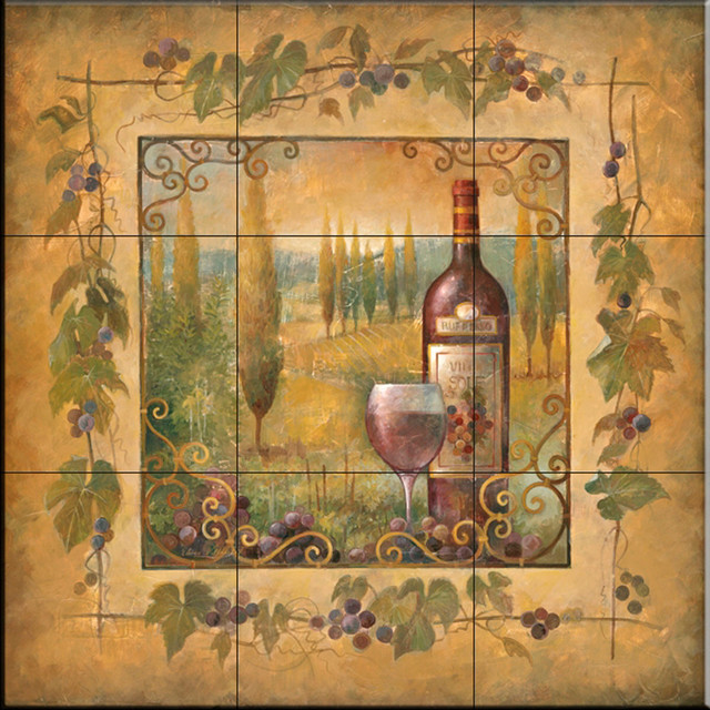 Tile Mural, Villa Sole by Elaine Vollherbst-Lane, 12.75