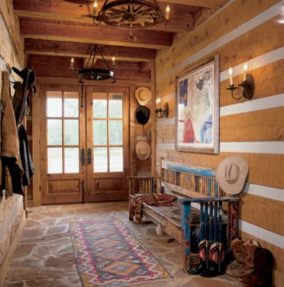 McCaslin Log Home Prestwick Model Rustic Entry Dallas by