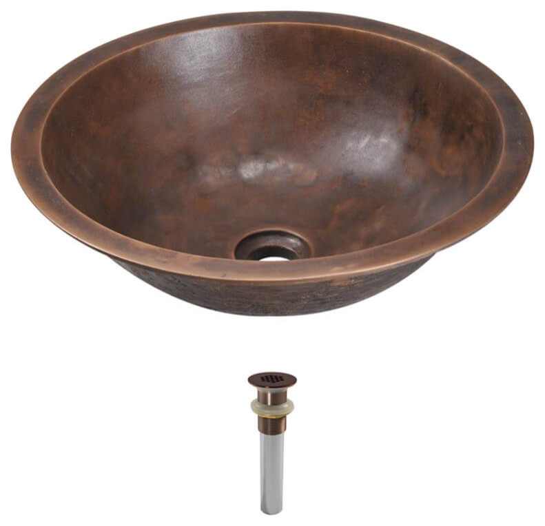 R7-4002 Single Bowl Bronze Bathroom Sink, Oil Rubbed Bronze