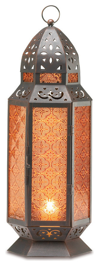 Tall Moroccan-Style Candle Lantern