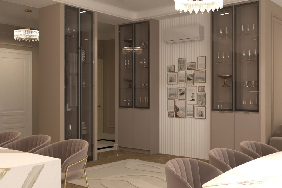 Кухня-гостиная в квартире 160 м2 в ЖК LIVE-Кутузовский.