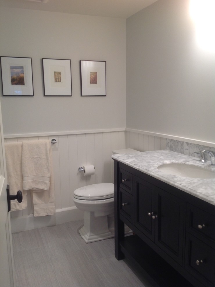 Inspiration for a transitional basement remodel in Boston