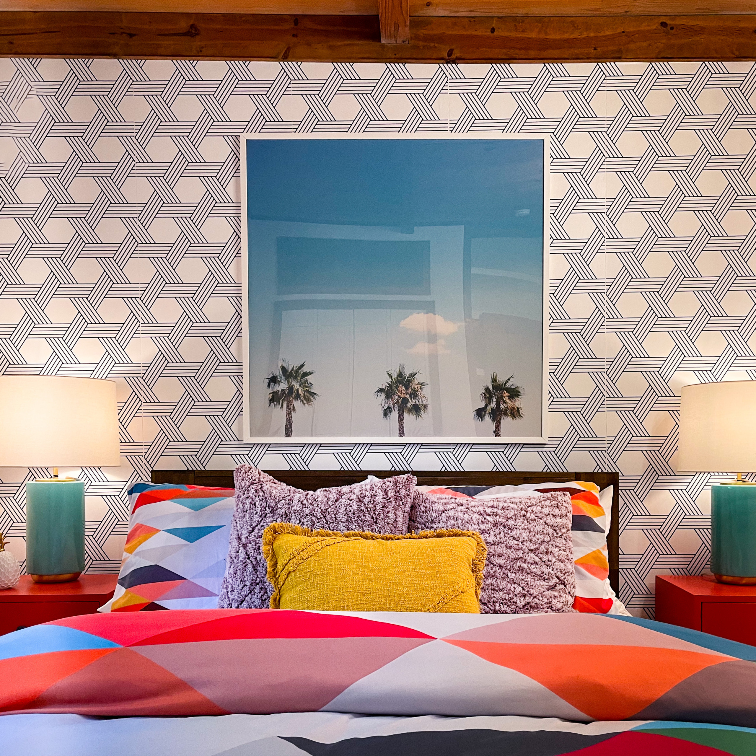Air BnB Geometric Paradise Guest Bedroom