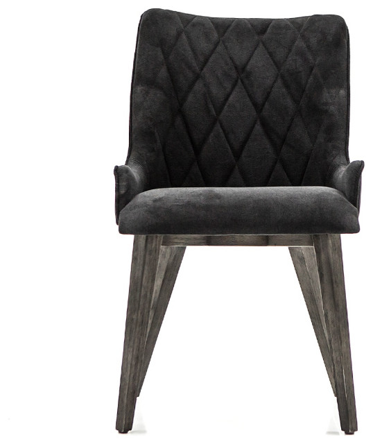 Alana Midnight Upholstered Dining Chair Set of 2 Midcentury