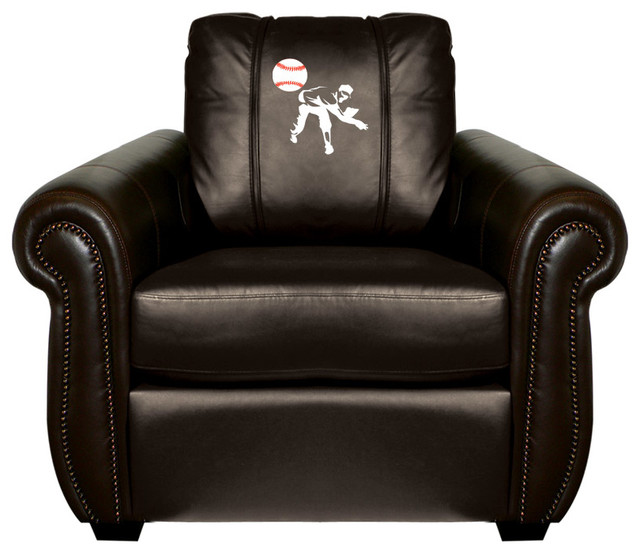Baseball Pitcher Chesapeake BROWN Leather Arm Chair