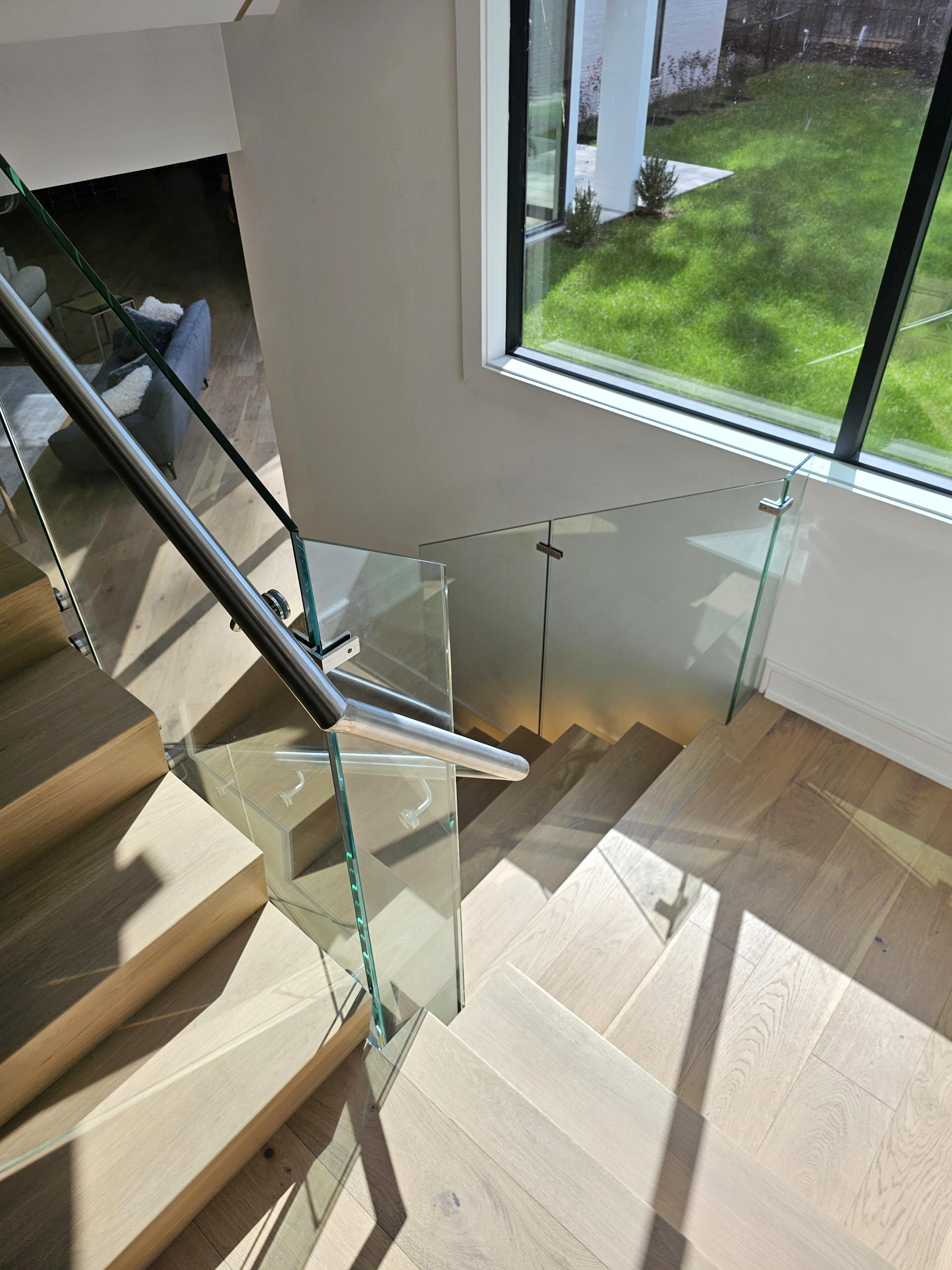 129_White Oak Slanted Riser Modern Stair, Mclean, VA 22102