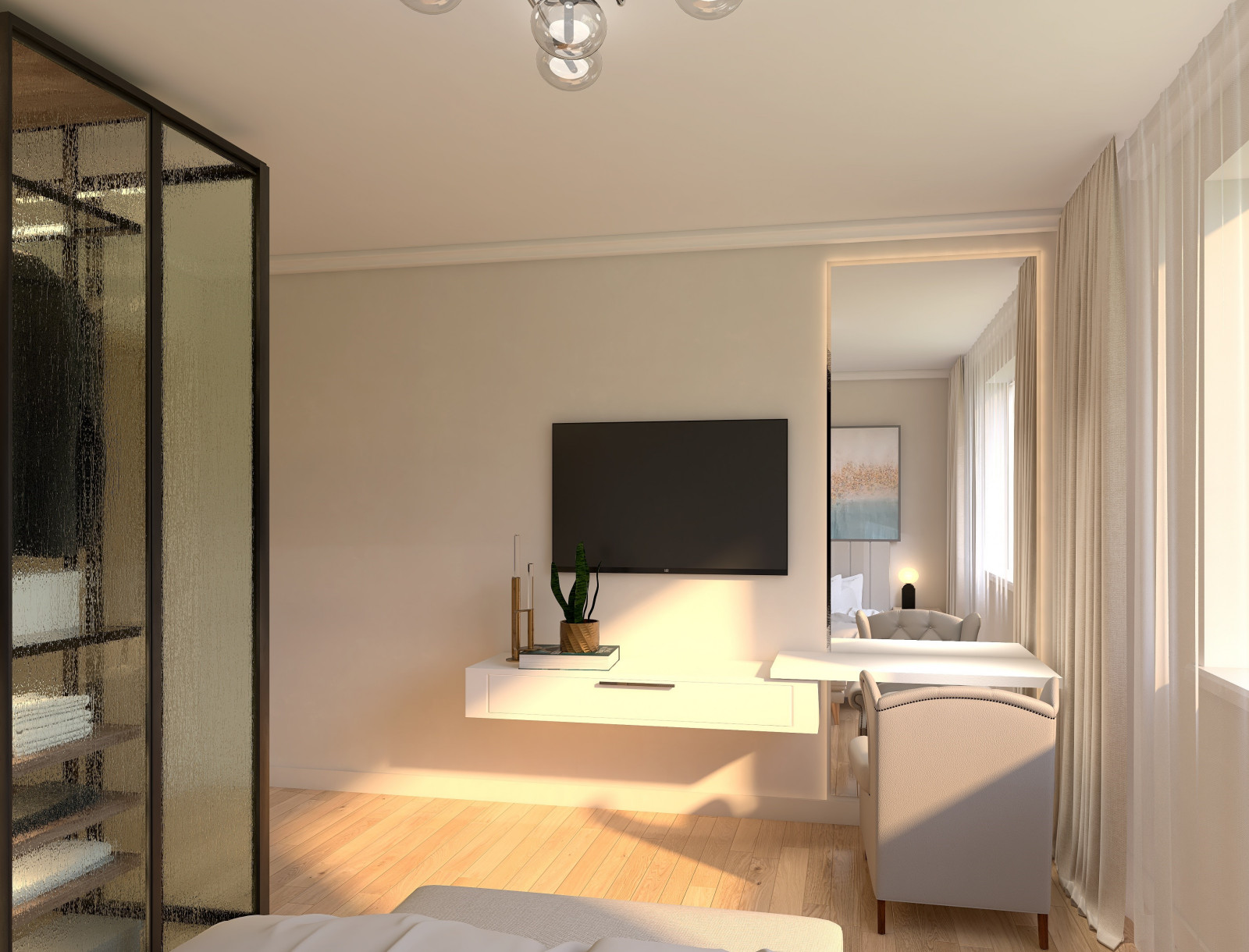 Спальня с гардеробная