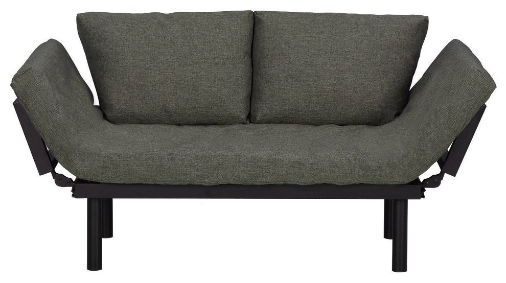 Futon Sofa Convertible Sofa Bed w/ Adjustable Armrests