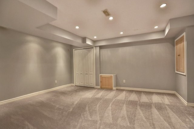 Basement photo in Toronto with blue walls