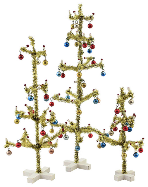Cody Foster Victorian Tensel Tree Gold Christmas Decorated Ornaments