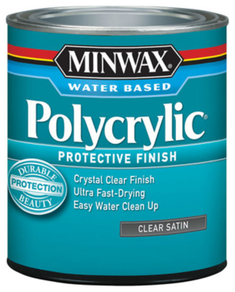 Minwax® 63333 Water Based Polycrylic® Protective Finish, 1 Qt, Clear Satin