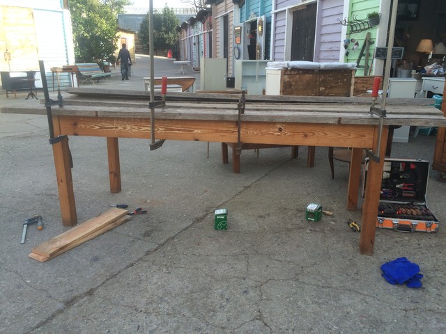 Fabricate a Large Dining Table Using Vintage, Reconstituted Wood
