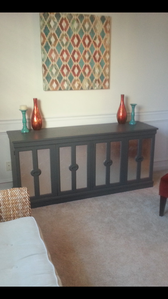 how should I refinish this credenza for tv stand??