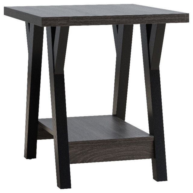 Smart Home Furniture Contemporary Wood End Table with Shelf in