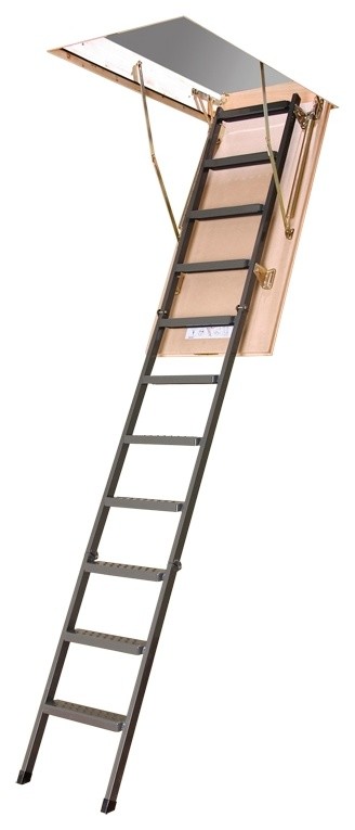 LMS 25 x 54 Metal Insulated Attic Ladder 350 lbs 10'1"