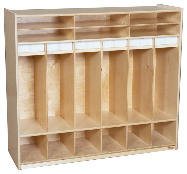 Six Shelf Locker Storage Cabinets, Wooden Locker Organizer