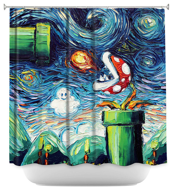 Dianoche Designs Shower Curtains By Aja Ann Van Gogh Super Mario Dianoche Designs Shower Curtains By Aja Ann Van Gogh Super Mario Bros 2