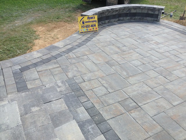 Backyard Nicolock Paver Patio Hardscape In Hanover Transitional