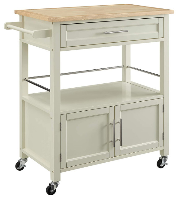 Ktichen Island Cart Storage Drawer And Bottom Cabinet Bone White Eclectic Kitchen Islands Carts By Decorn Houzz Ktichen Island Cart Storage Drawer And, Kitchen Island Cart With Drawer