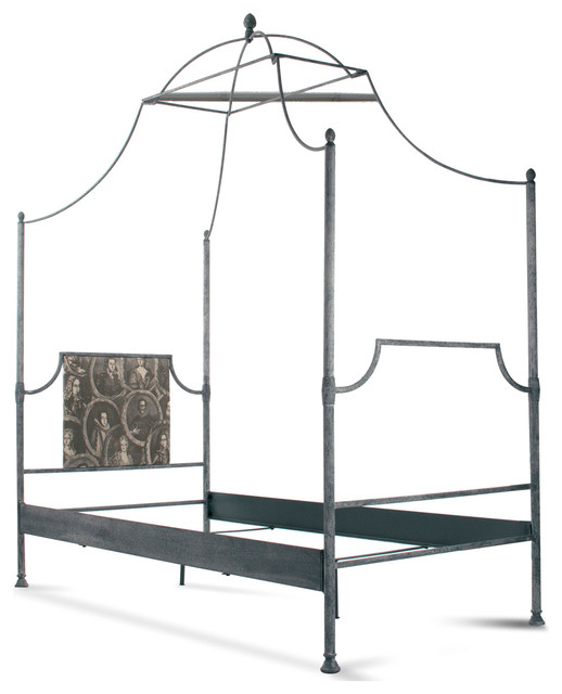 Dalton French Country Rustic Metal Old World Canopy Bed - Twin