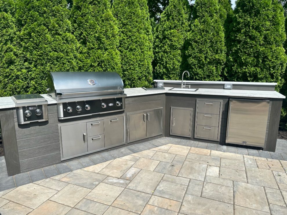 L Shaped Outdoor Kitchen