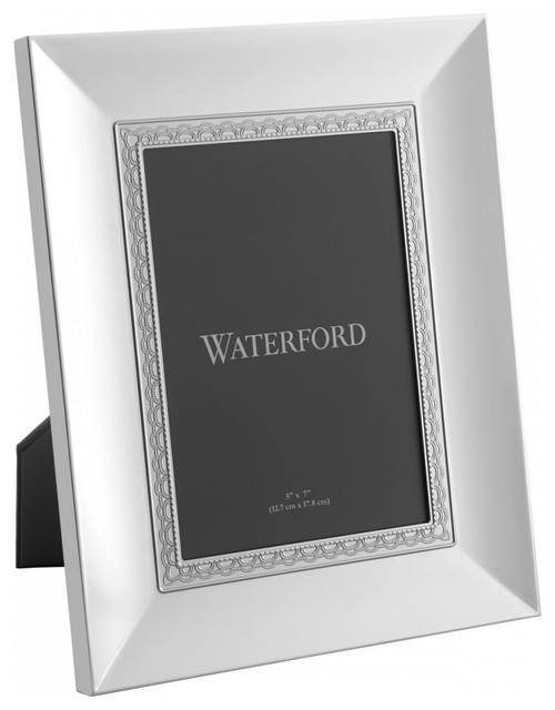 Waterford Lismore Lace Silver 5"x7" Picture Frame Transitional Picture Frames by Silver