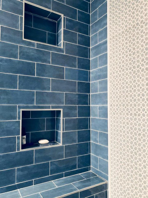 SUBWAY TILE PATTERN BATHROOM REMODEL minimalistisch-badezimmer