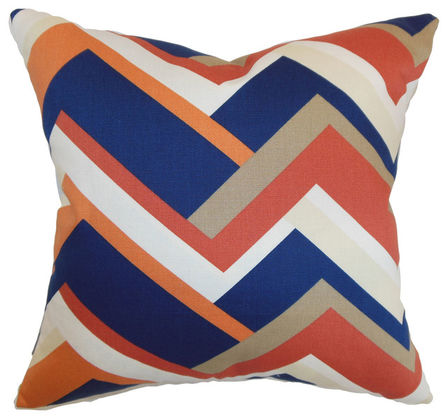 The Pillow Collection Ilaam Stripes Bedding Sham Blue King//20 x 36