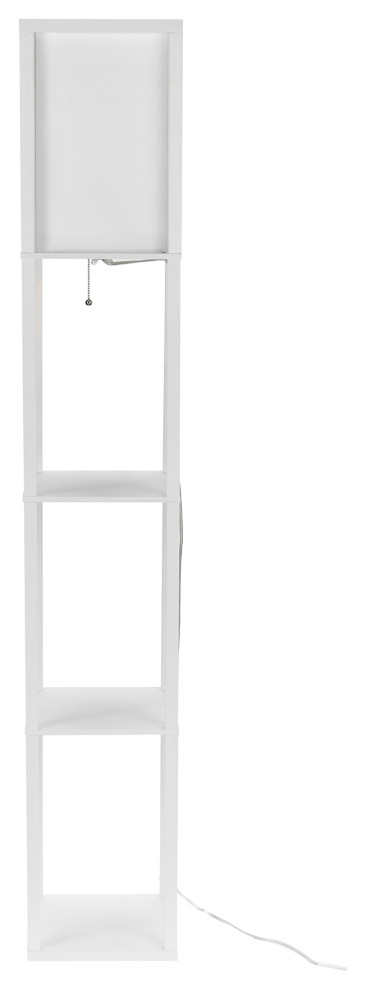 Catalina Finley 62.8" White Faux Wood Square Etagere Floor Lamp