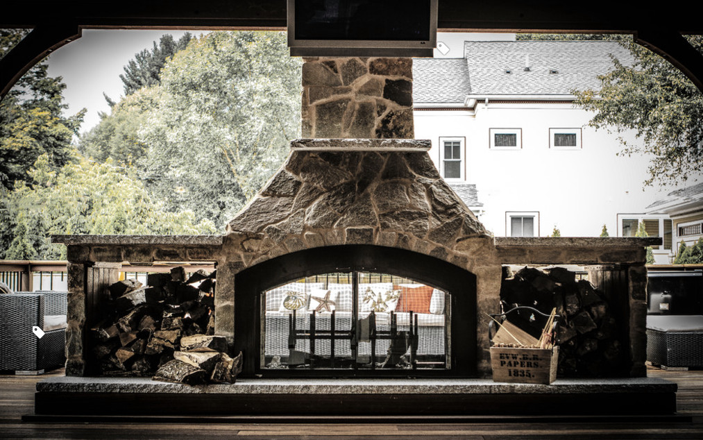 Double Sided Outdoor Fireplace Houzz