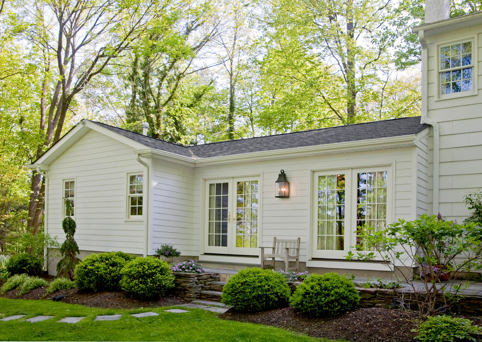 Design ideas for a traditional exterior in Philadelphia with wood siding.