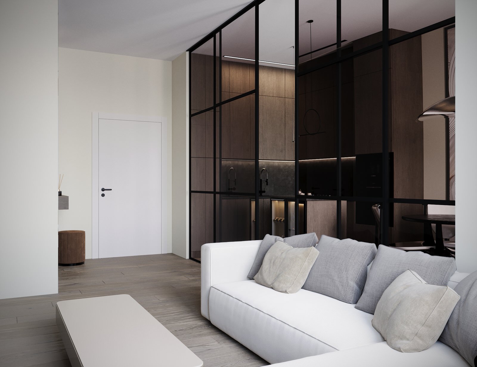 Визуализация кухни-гостиной в жк  Амур-Сити