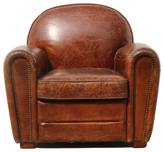 Pasargad Genuine Leather Paris Club Chair Armchairs And Accent Pasargad Genuine Leather Paris Club Chair