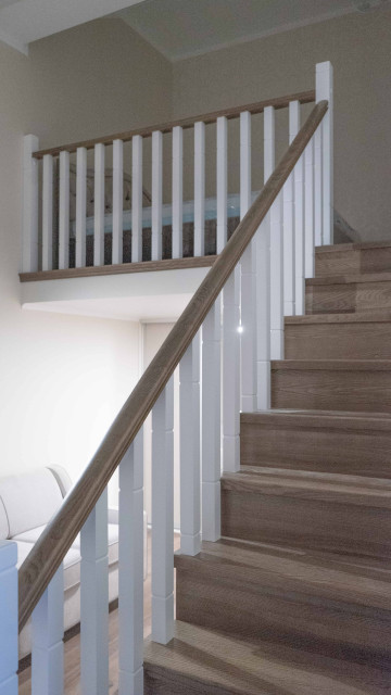 Проект 1 - Отделка бетонной лестницы массивом ясеня в частном доме в ...