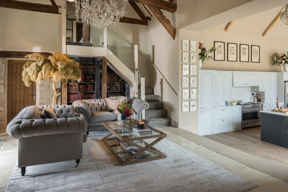 Transitional living room in Gloucestershire.