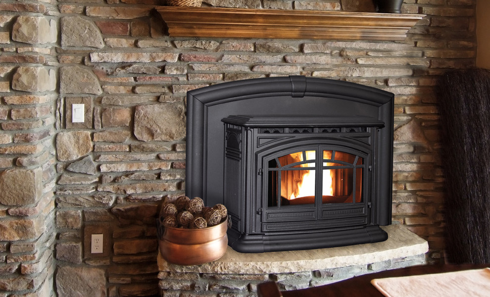 M55 Cast Iron MultiFuel Fireplace Insert Traditional Vancouver