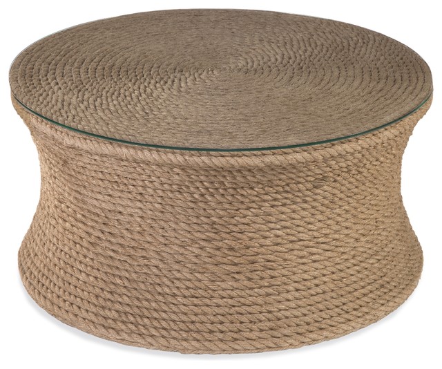 Sampson Round Cocktail Table Beach Style Coffee Tables by BASSETT