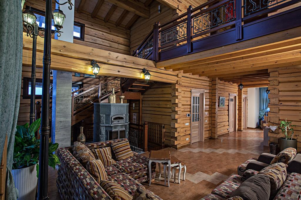 Проект загородного дома из бруса в стиле кантри