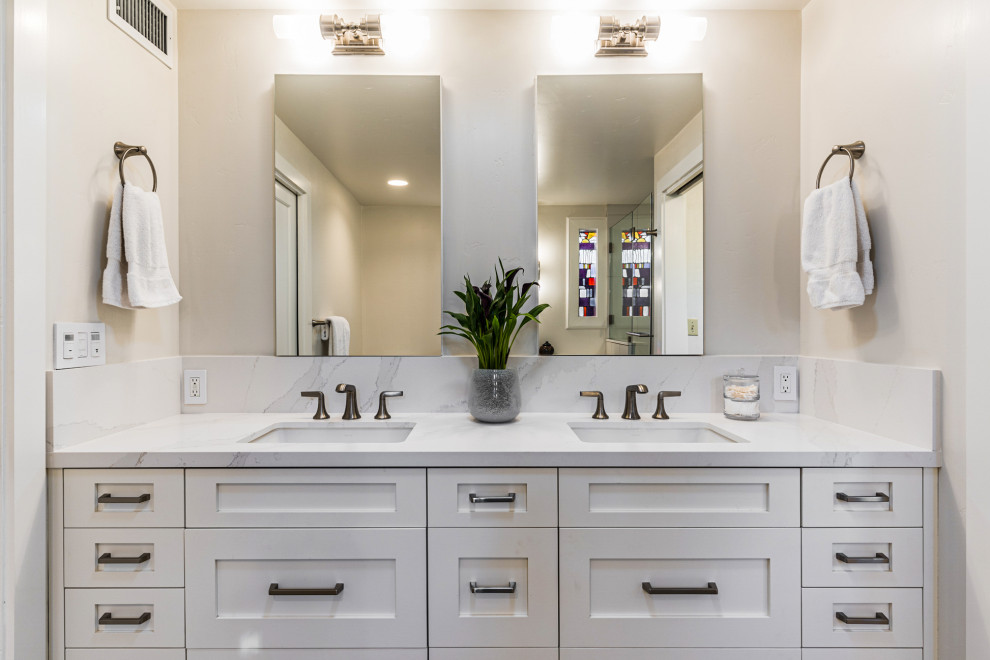 Dual Vanity in Timeless Traditional Main Bathroom Traditional Bathroom Sacramento by MAK