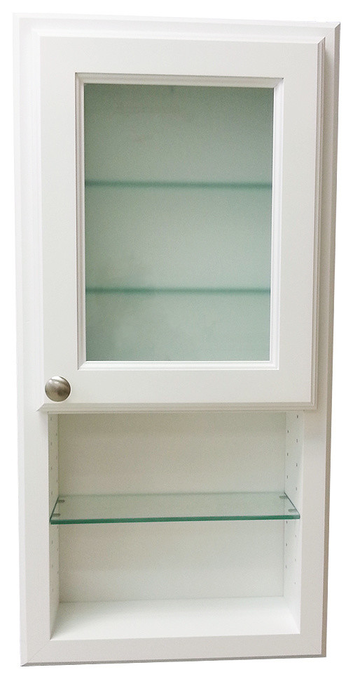 Covina 36" Series In-The-Wall Cabinet with Shelf, Frosted Glass Door