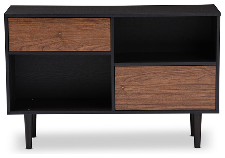 Auburn Sideboard Storage Cabinet, Dark Brown And Walnut Brown