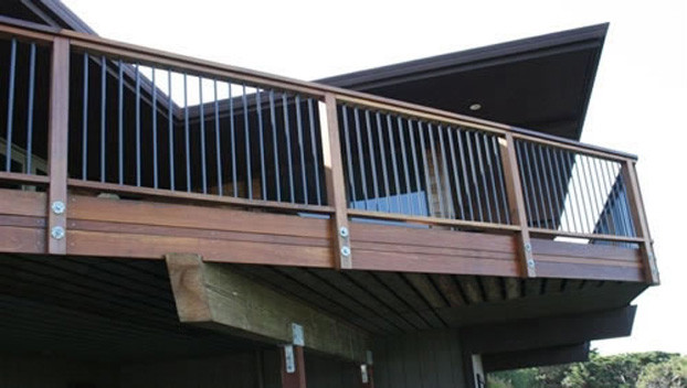 Deck - mid-sized modern backyard deck idea