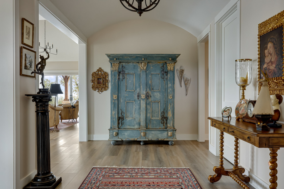 Inspiration for a farmhouse entryway remodel in Austin