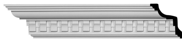 4 1//4H x 3 7//8P x 5 3//4F x 94 1//2L Ekena Millwork MLD04X04X06BU Bulwark Dentil Crown Moulding Factory Primed