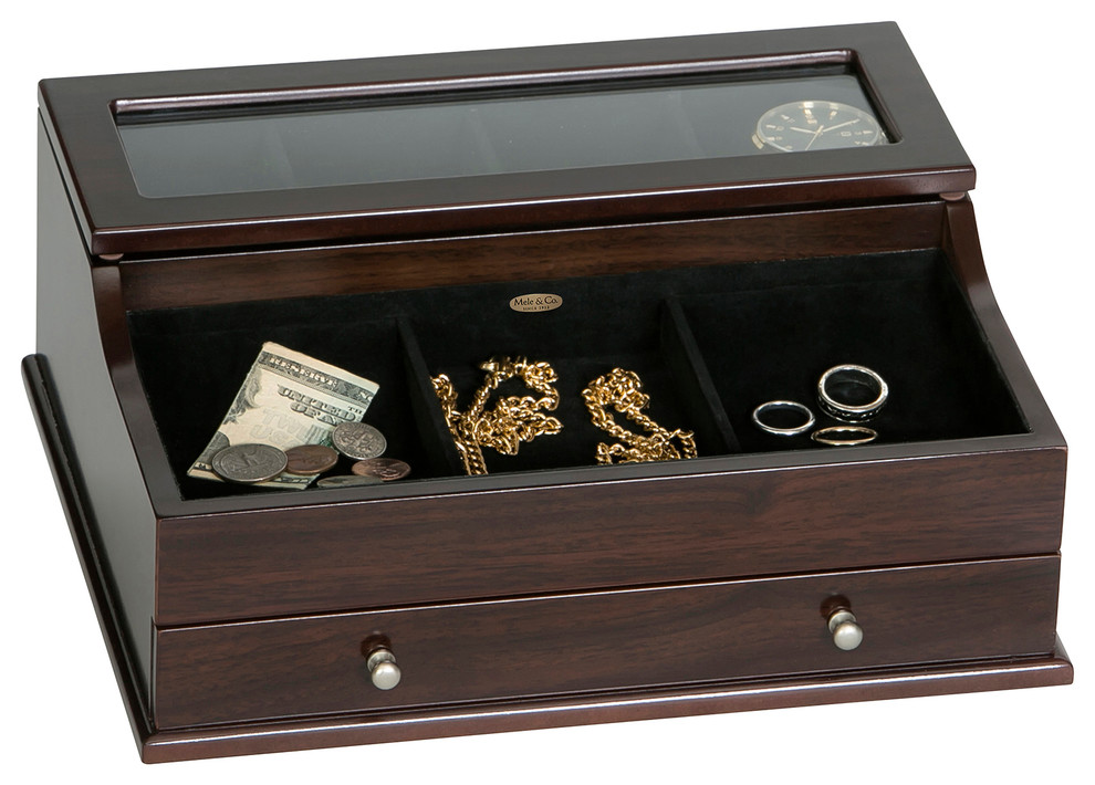 Hampden Men's Dresser Top Valet Transitional Dresser Valets And