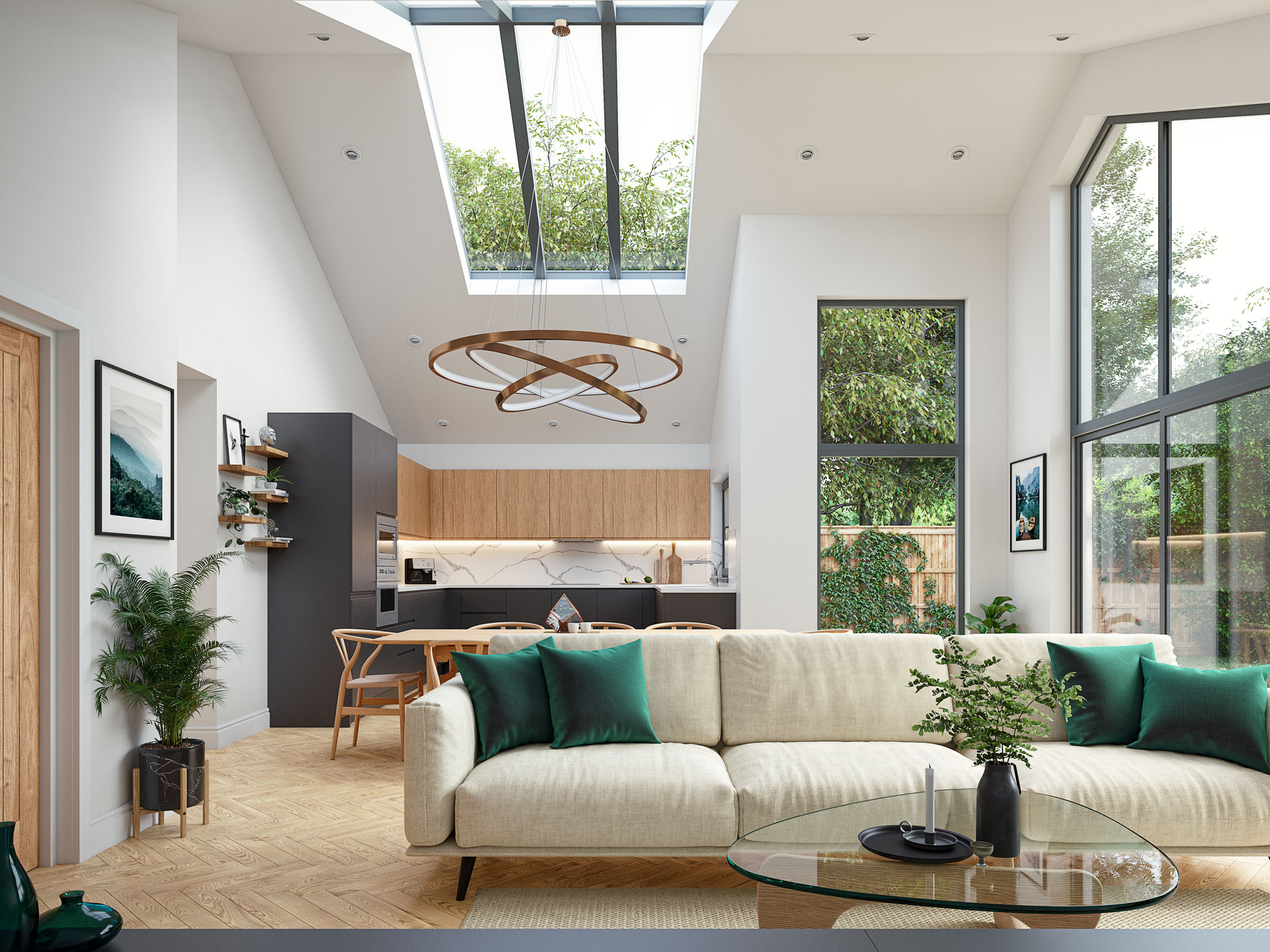 View of open-plan living space